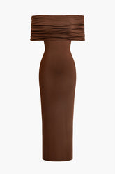 Twisted Backless Off Shoulder Maxi Dress